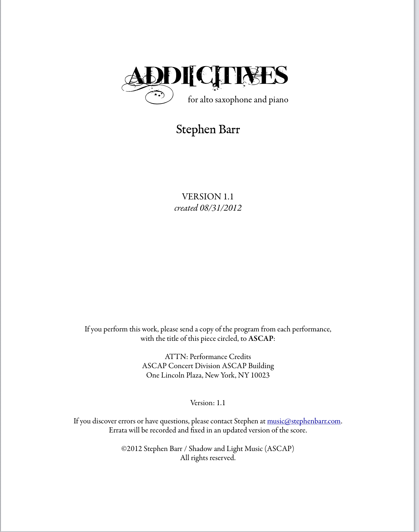 Addictives by Stephen Barr