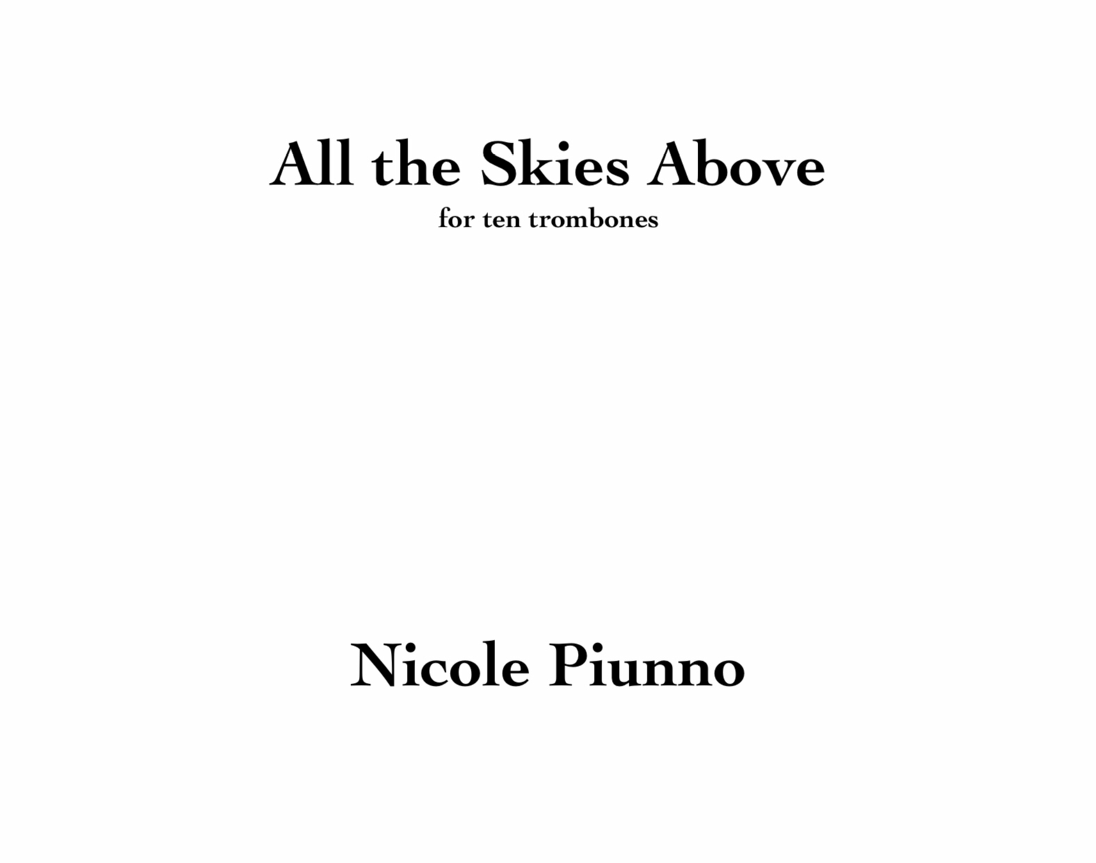 All The Skies Aboove by Nicole Piunno