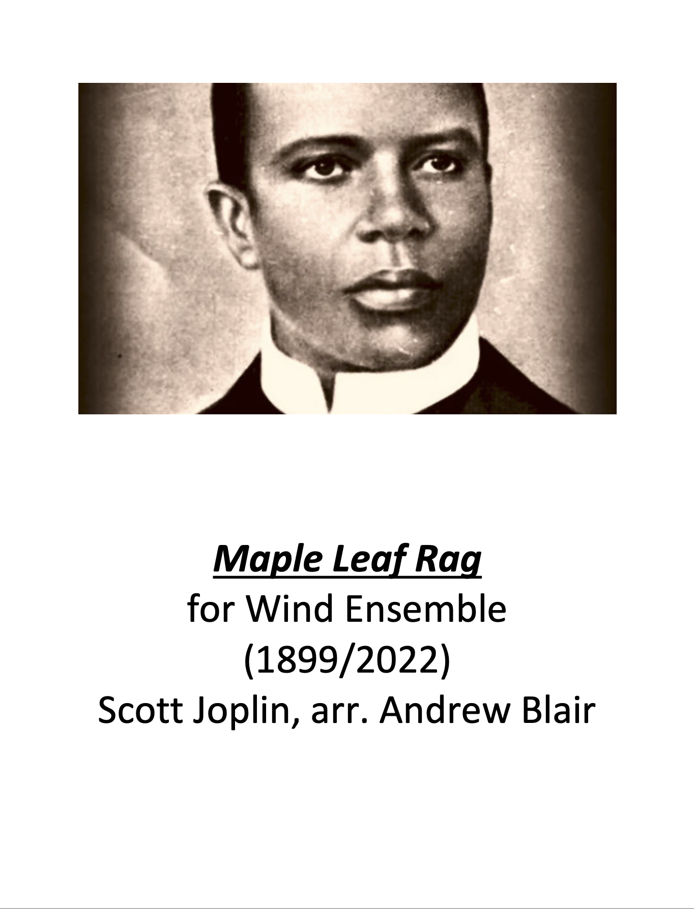 Maple Leaf Rag by Joplin, arr. Andrew Blair