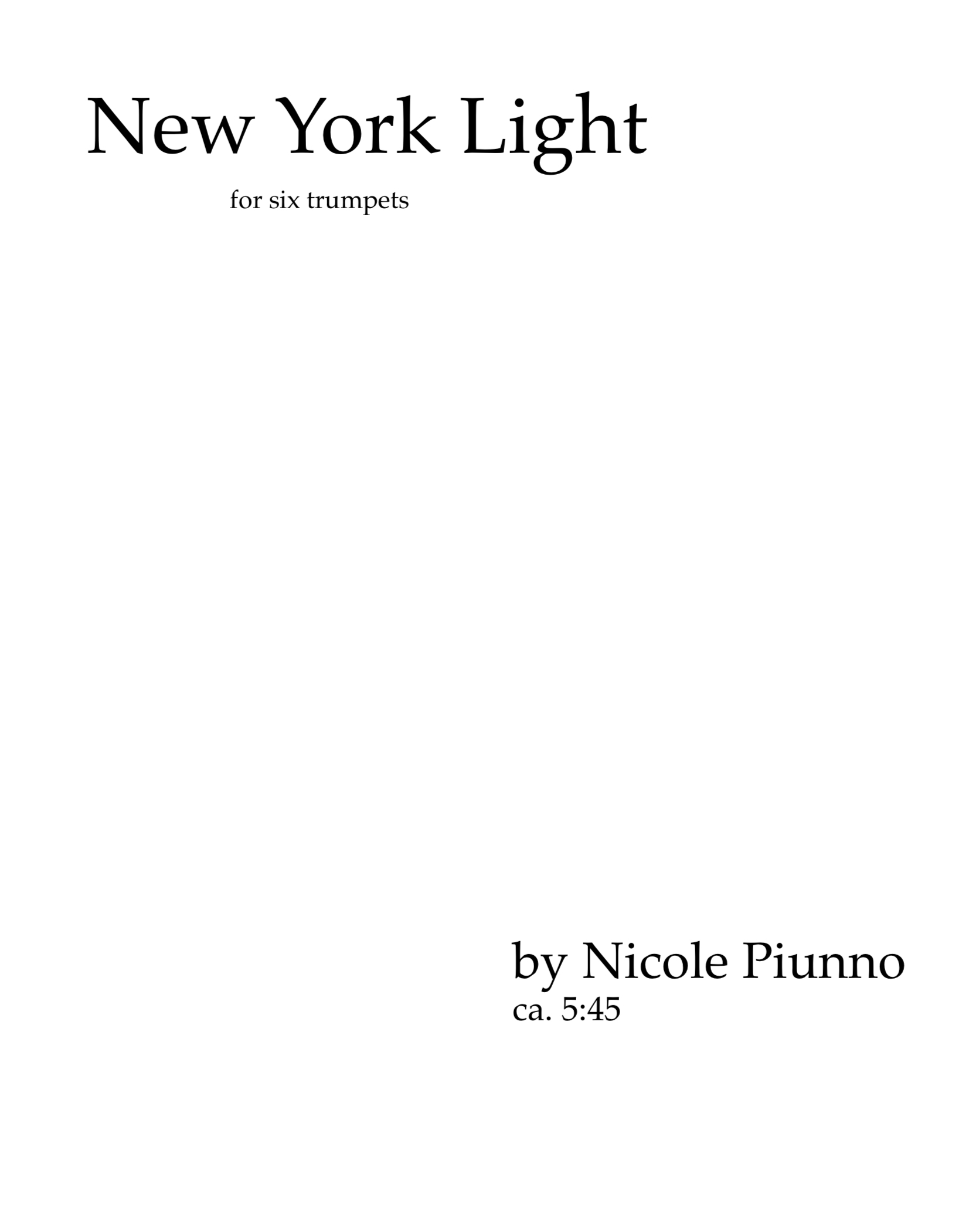 New York Light by Nicole Piunno