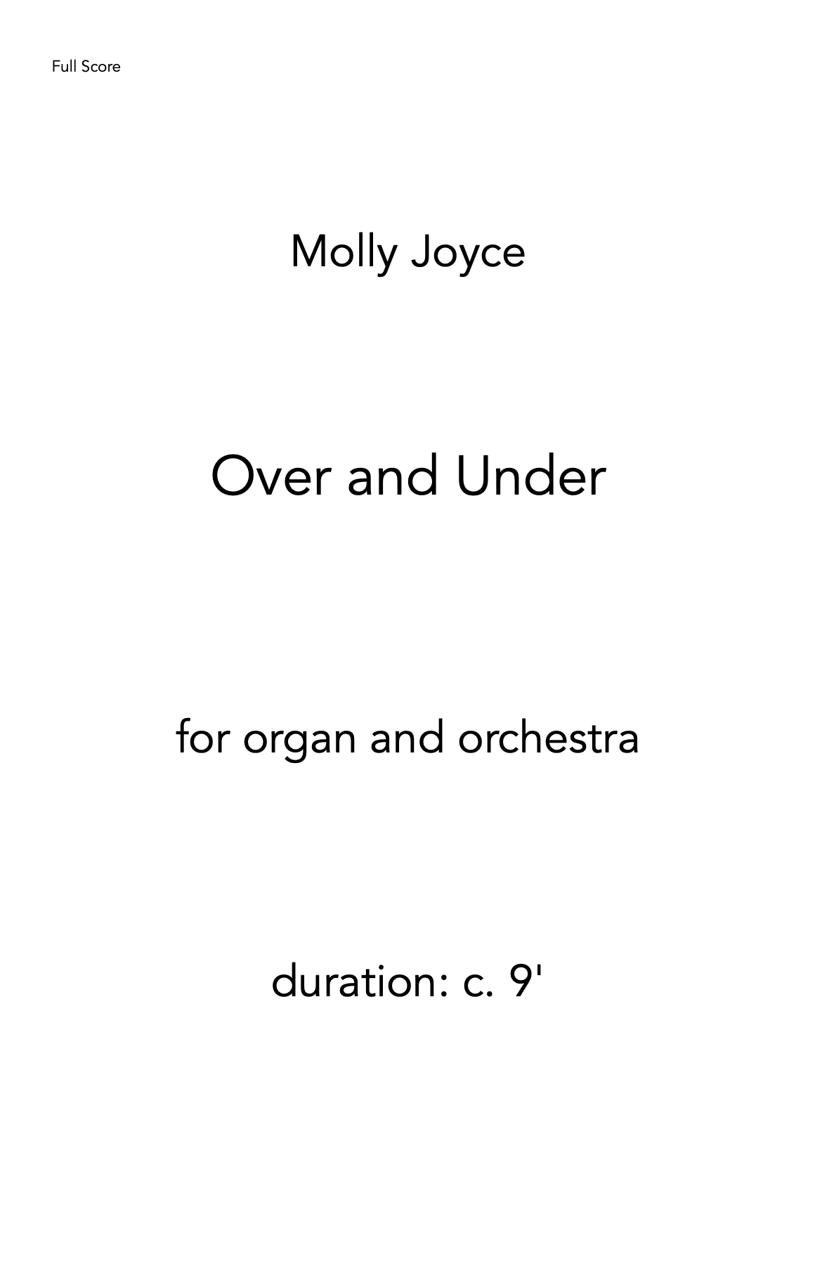 Over And Under by Molly Joyce