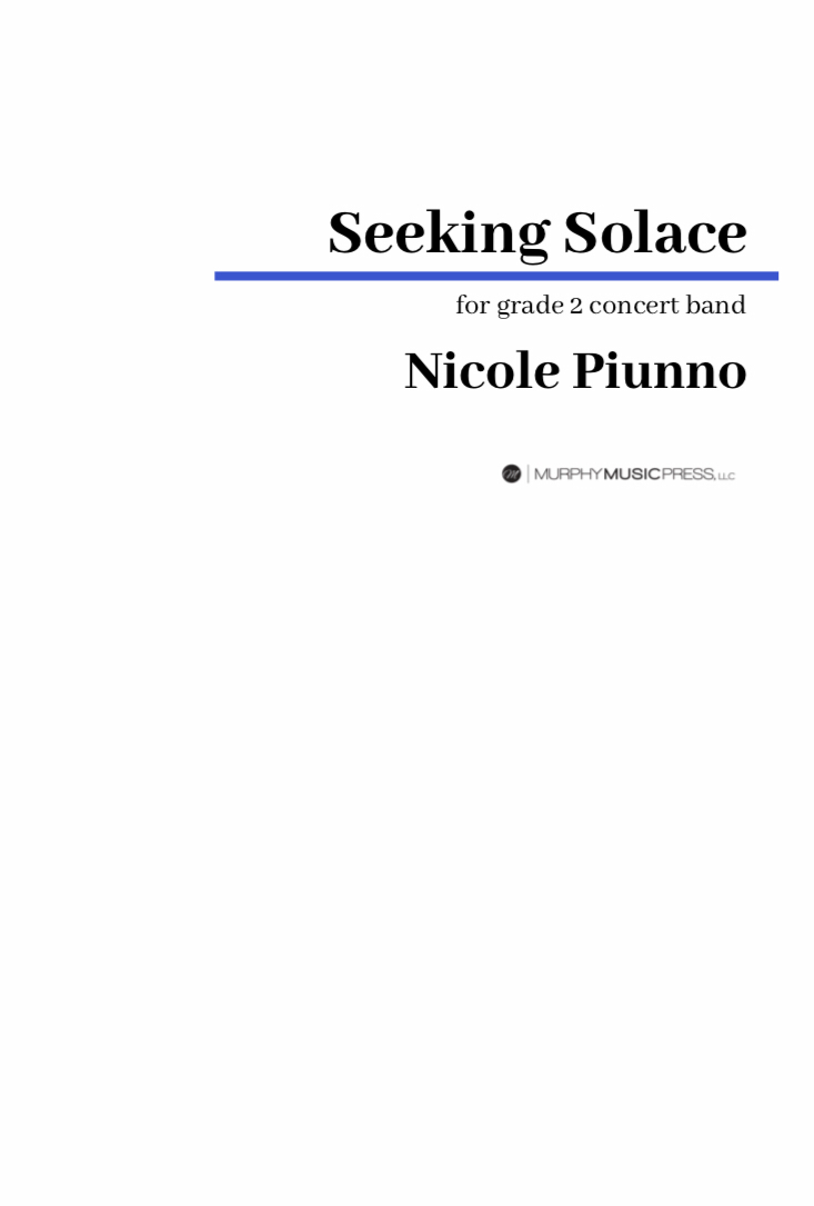 Seeking Solace (Score Only) by Nicole Piunno