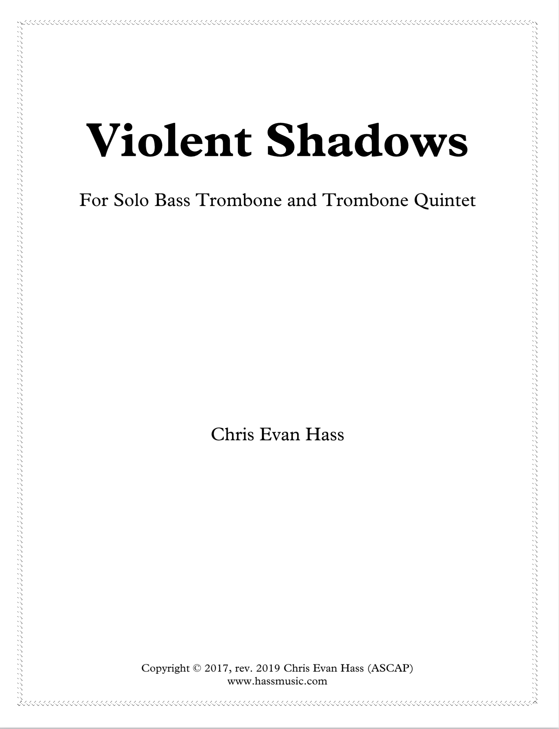 Violent Shadows (Quintet Version) by Chris Evan Hass