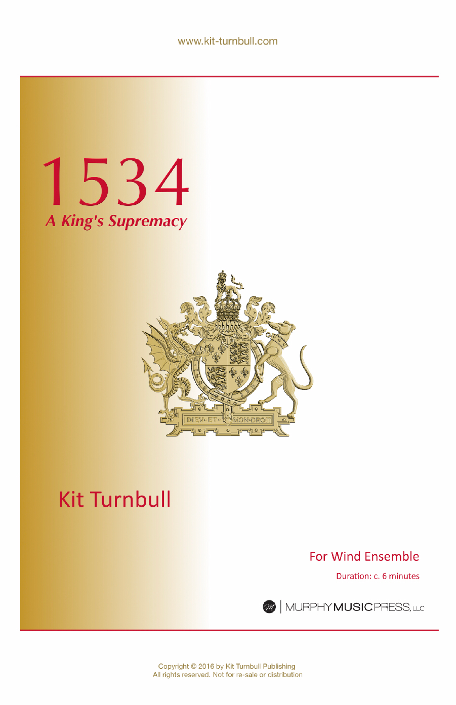 1534: A Kings Supremacy (score Only) by Kit Turnbull