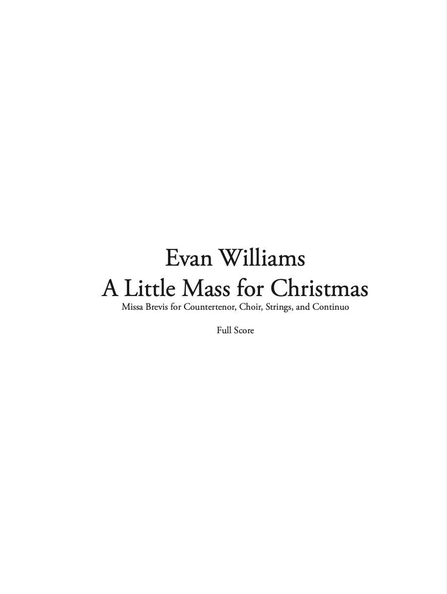 A Little Mass For Christmas (Score Only) by Evan Williams