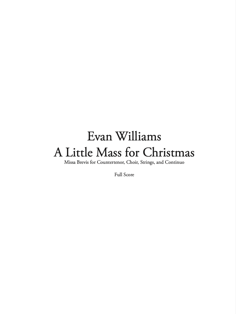 A Little Mass For Christmas by Evan Williams
