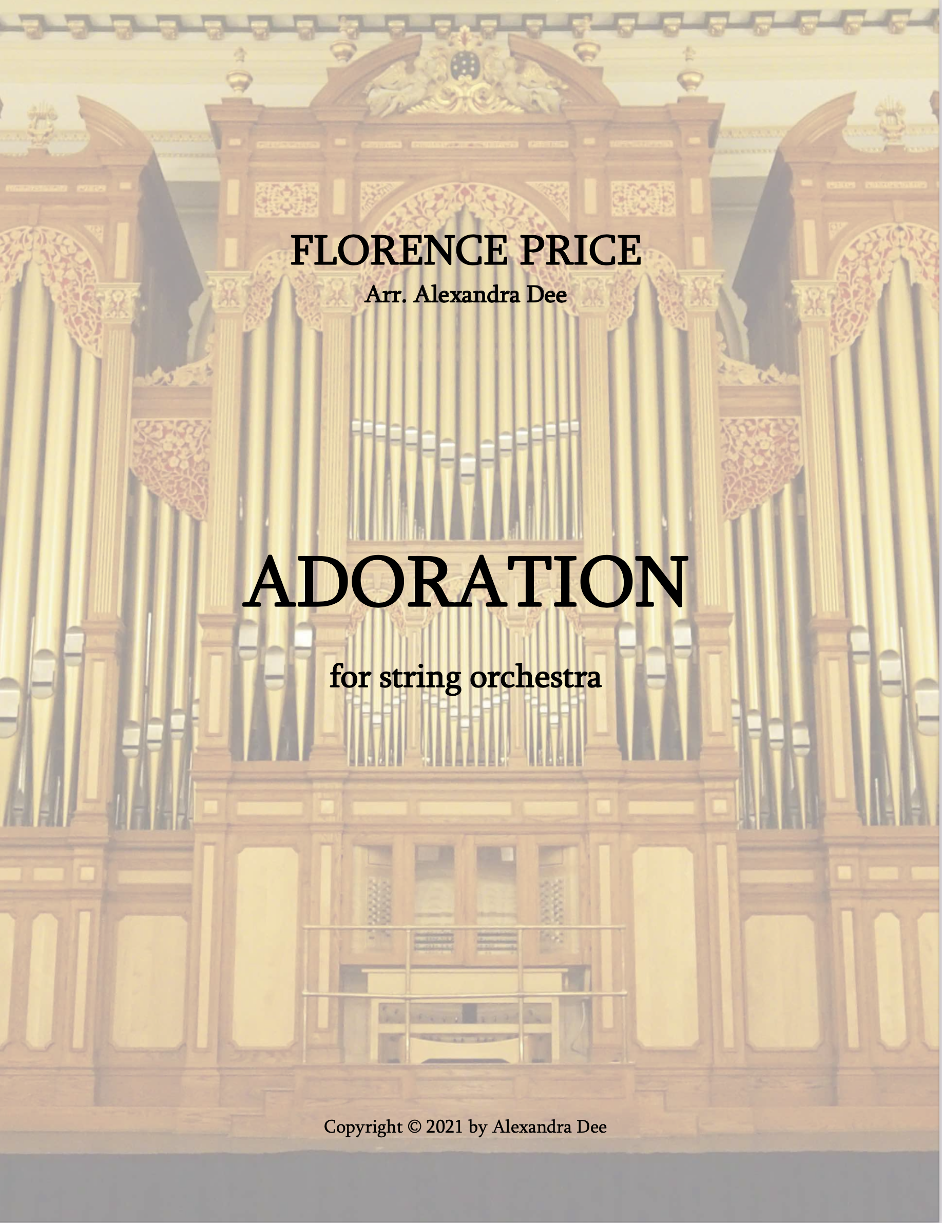 Adoration (Score Only String Orchestra Version) by Price, arr. Alexandra Dee
