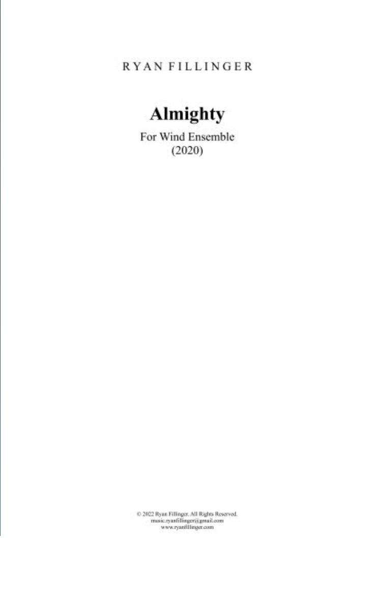 Almighty (Score Only) by Ryan Fillinger