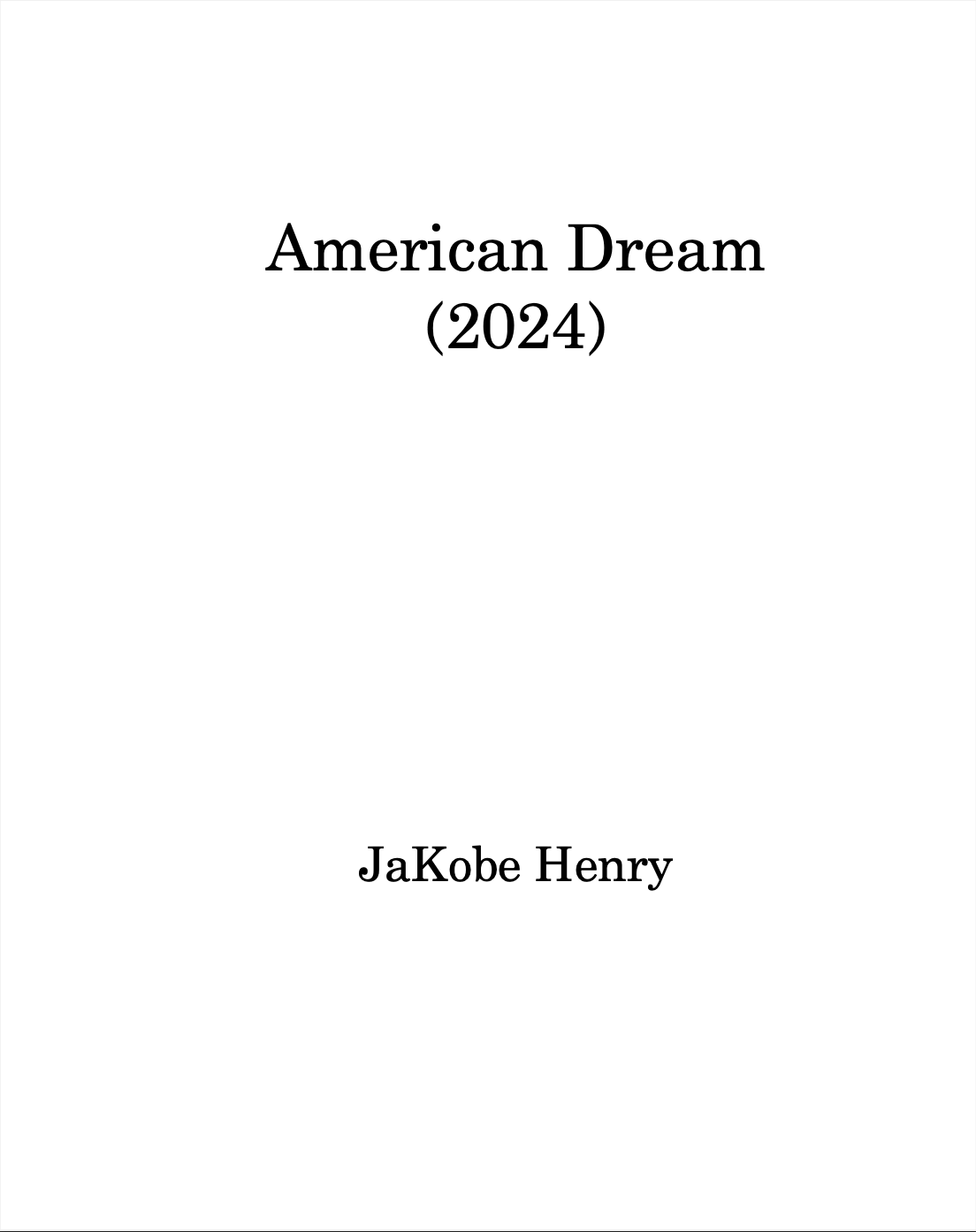 American Dream Sonata by JaKobe Henry