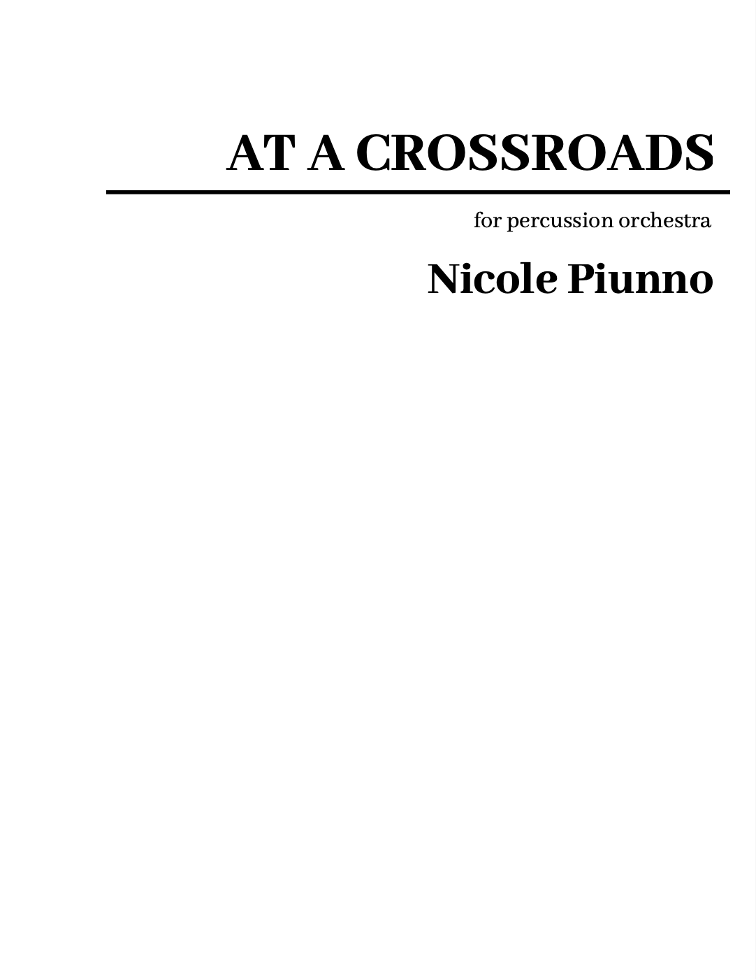 At A Crossroads by Nicole Piunno