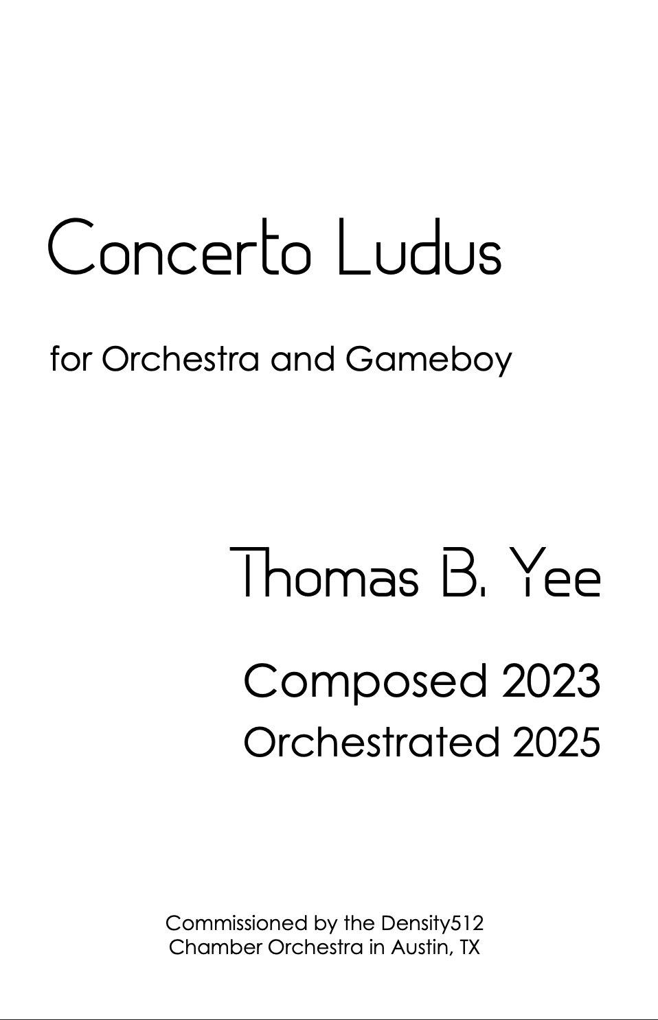 Concerto Ludus by Thomas Yee
