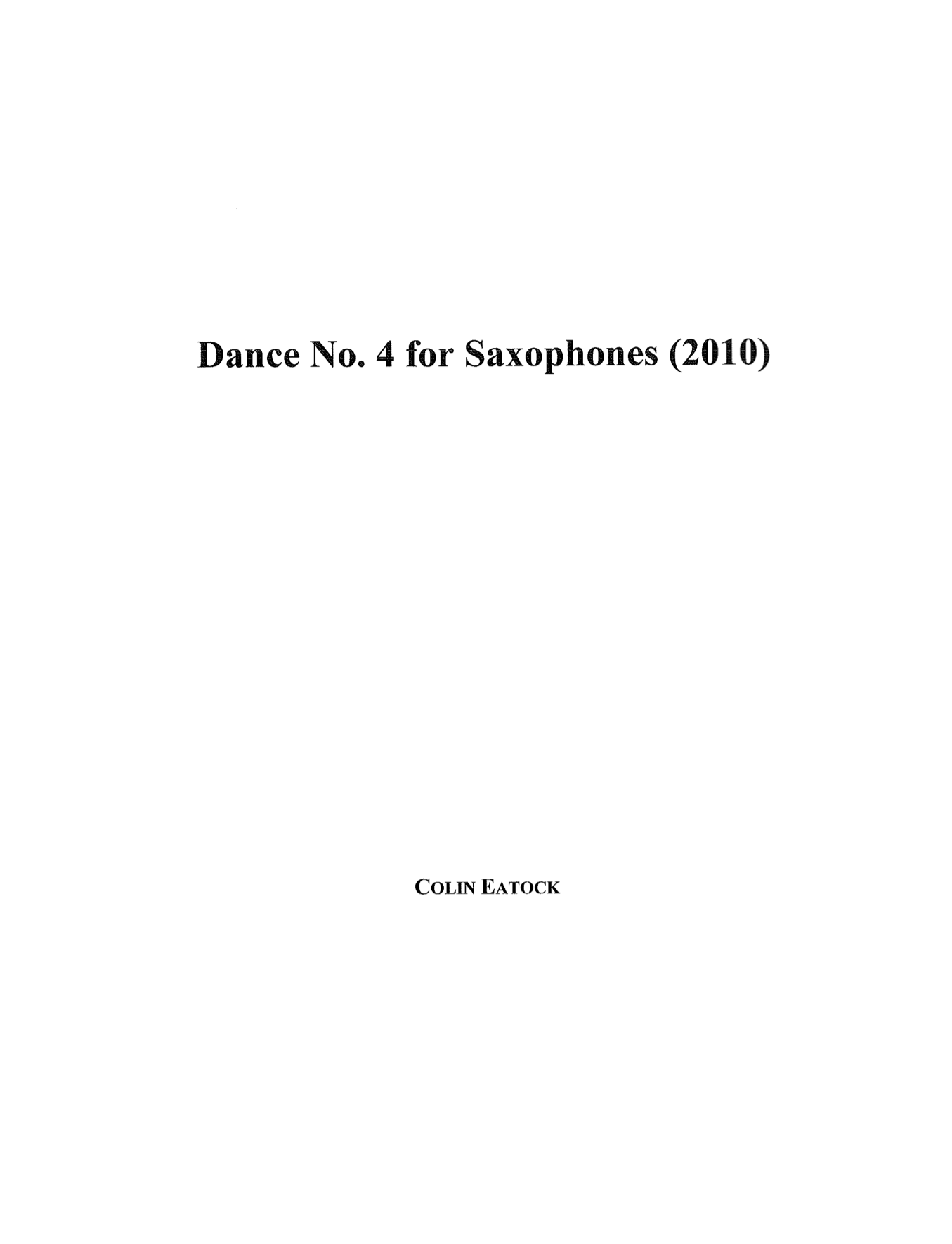 Dance No. 4 by Colin Eatock