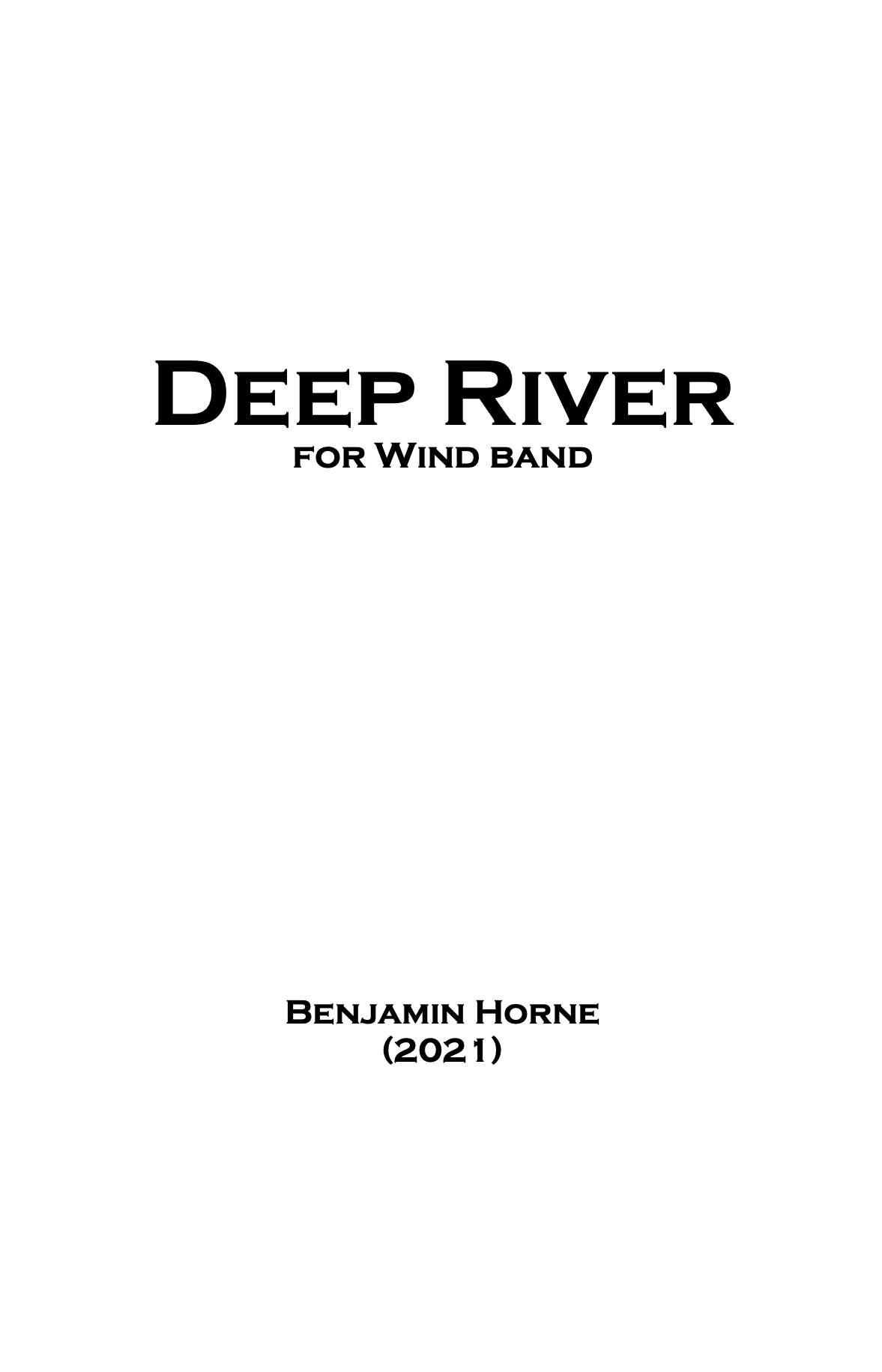 Deep River (Sore Only) by Benjamin Horne