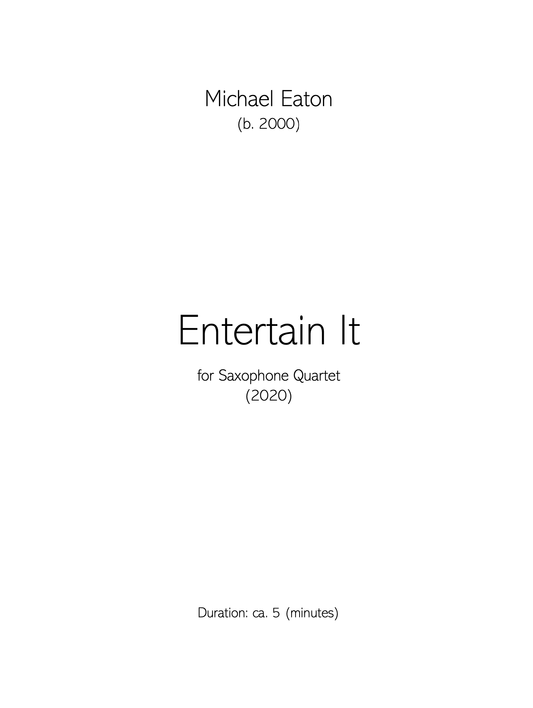 Entertain It by Michael Eaton