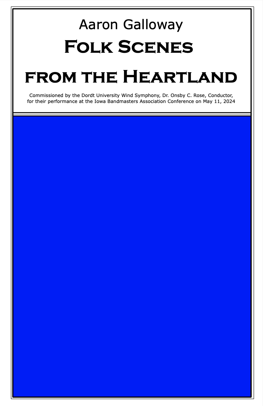 Folk Scenes From The Heartland (Score Only) by Aaron Galloway