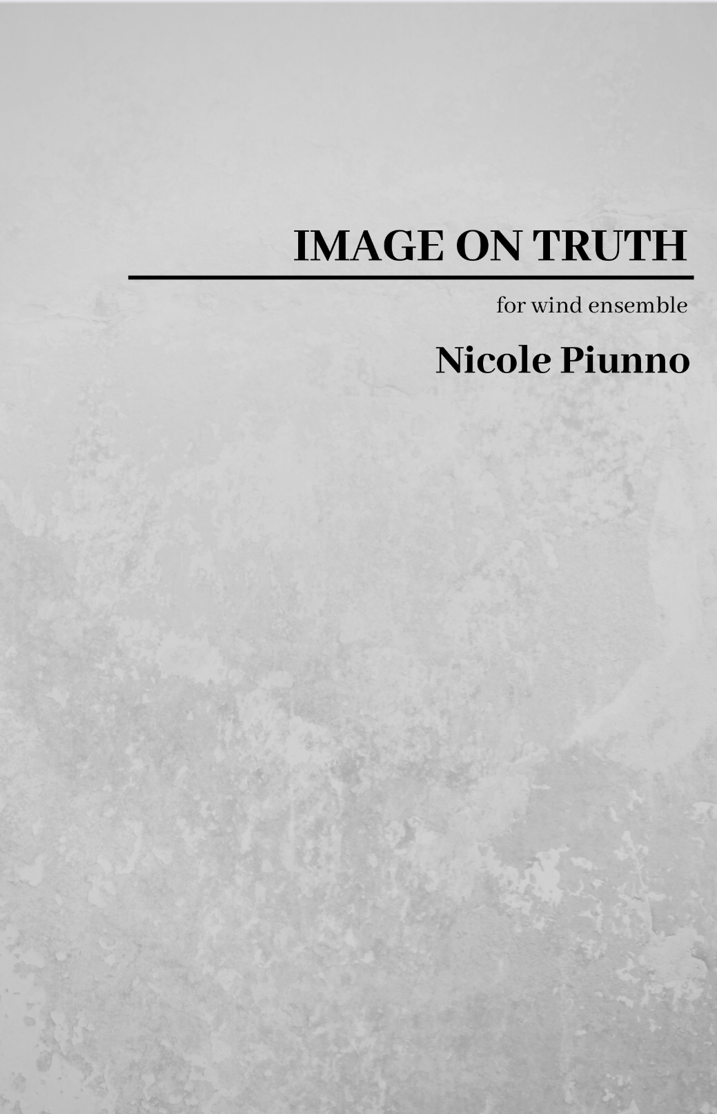 Image On Truth (Score Only) by Nicole Piunno