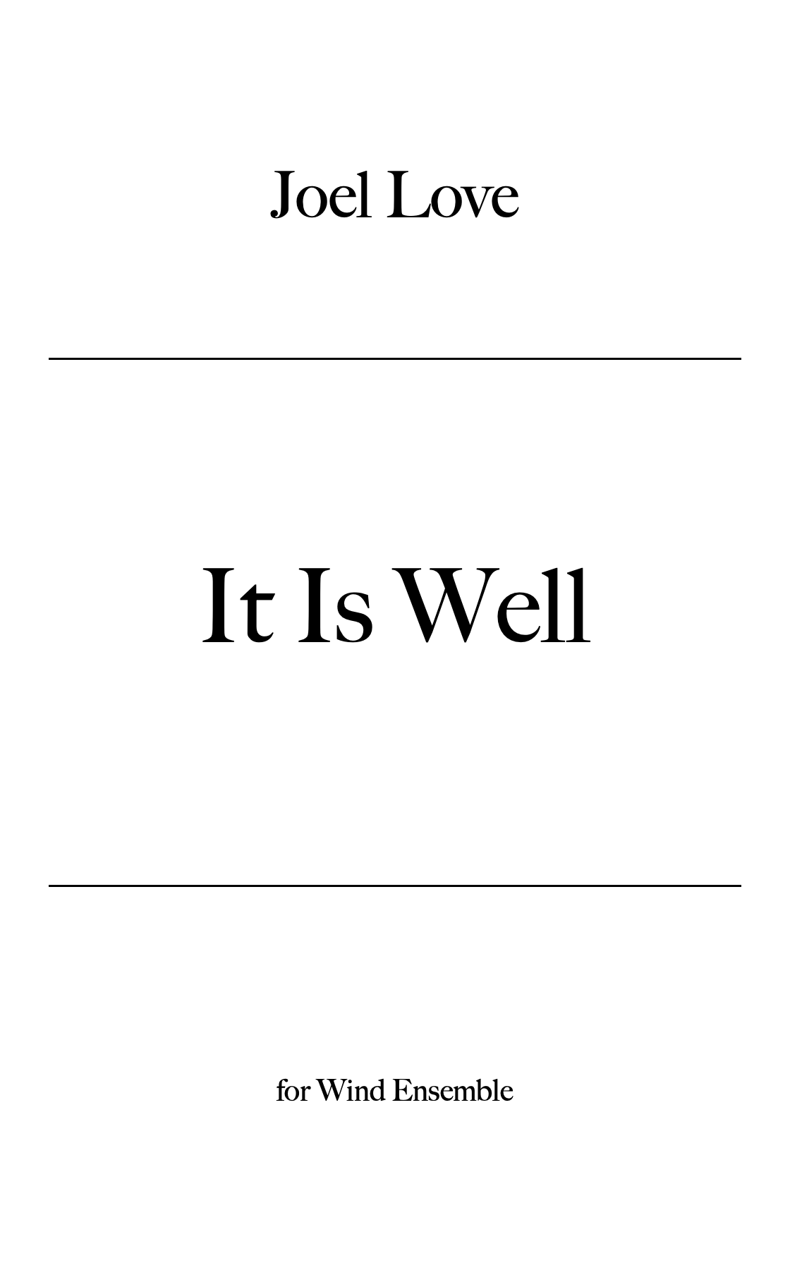It Is Well (Score Only) by Joel Love