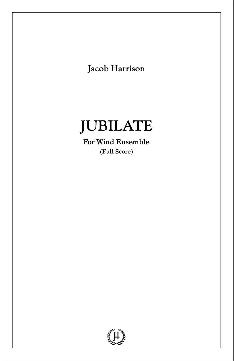 Jubilate (Score Only) by Jacob Harrison