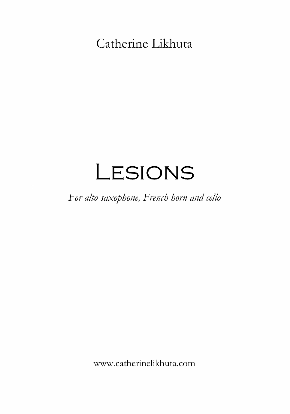 Lesions by Catherine Likhuta
