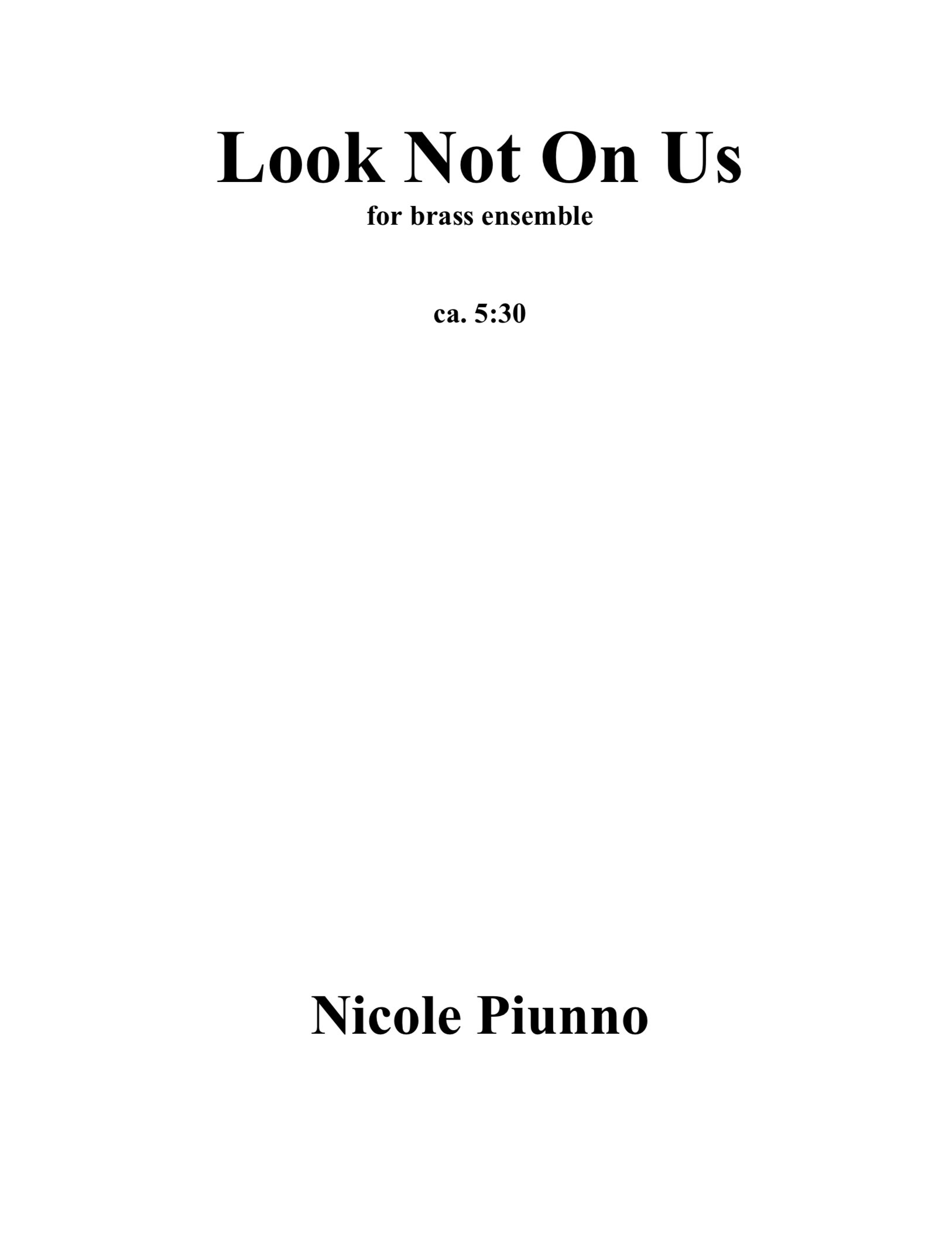 Look Not On Us by Nicole Piunno