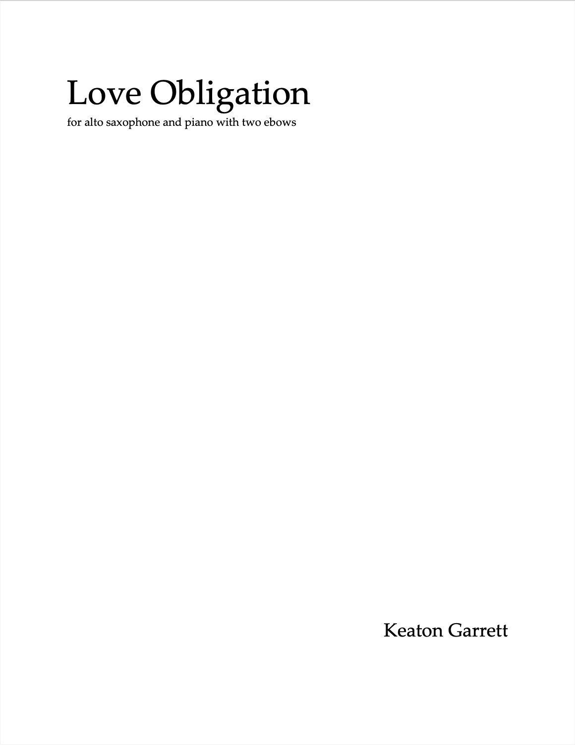 Love Obligation by Keaton Garrett