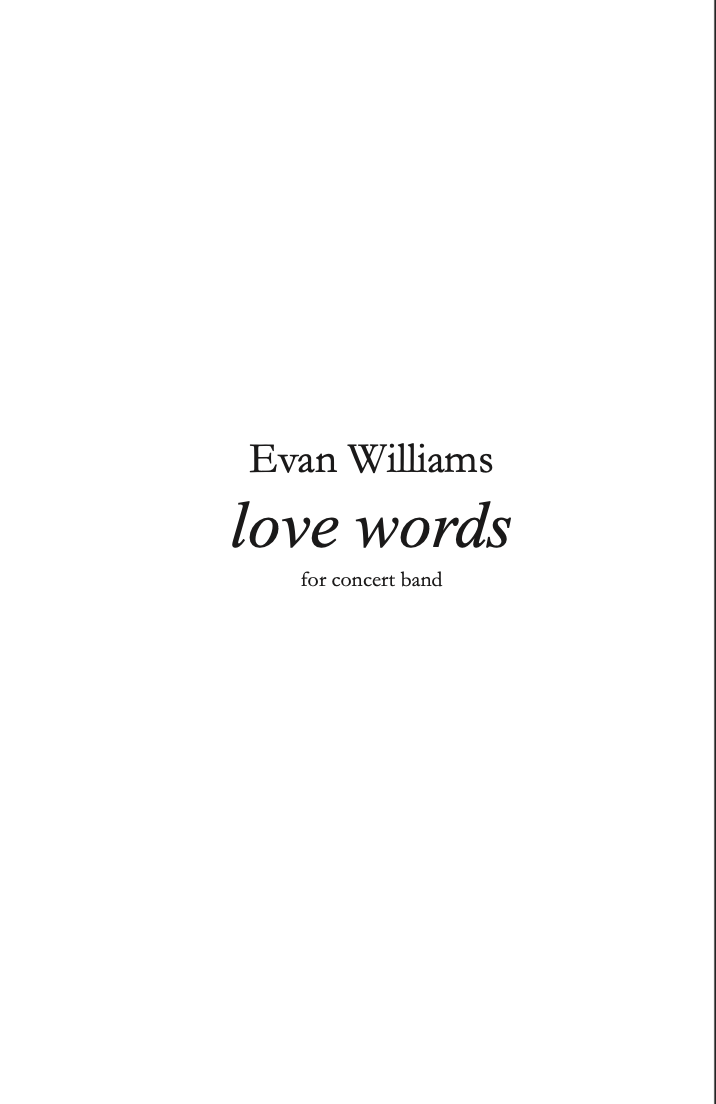 Love Words by Evan Williams