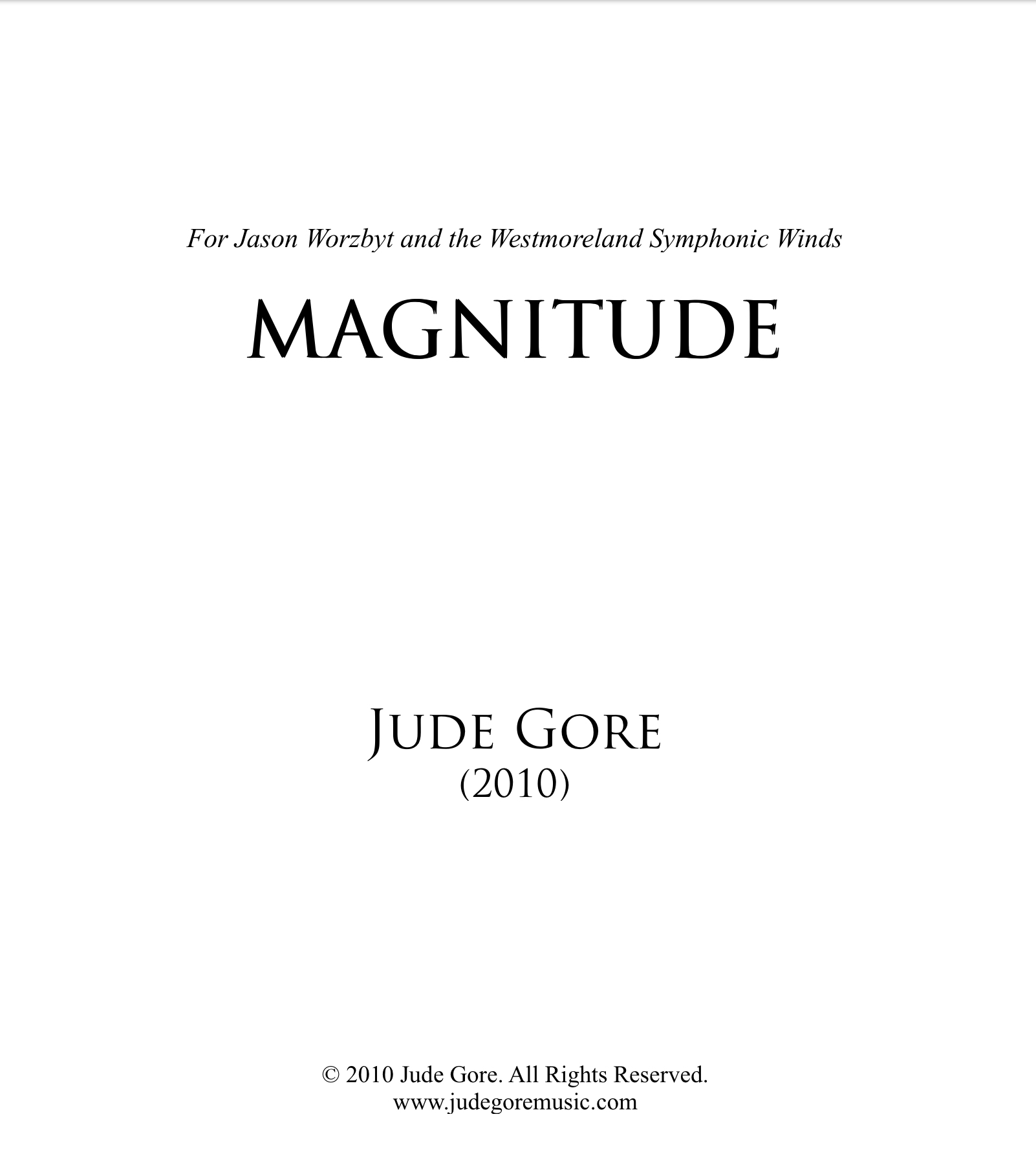 Magnitude (Score Only) by Jude Gore