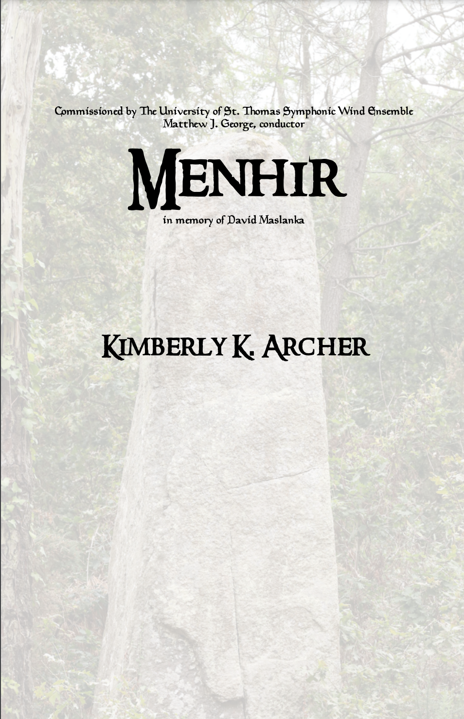 Menhir (Score Only) by Kimberly Archer