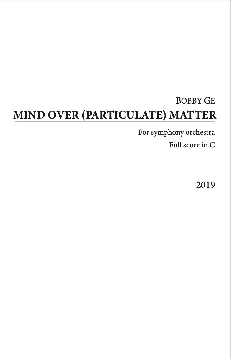 Mind Over (Particulate) Matter by Bobby Ge