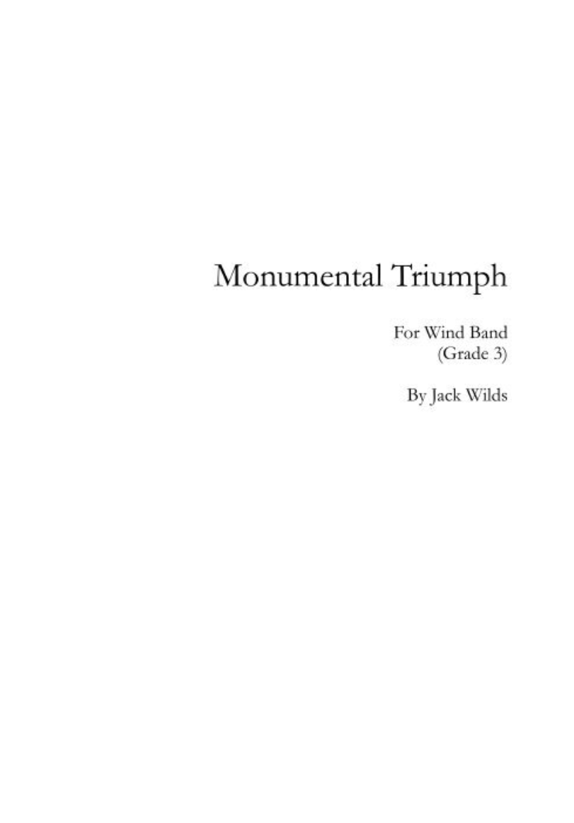 Monumental Triumph (Score Only) by Jack Wilds