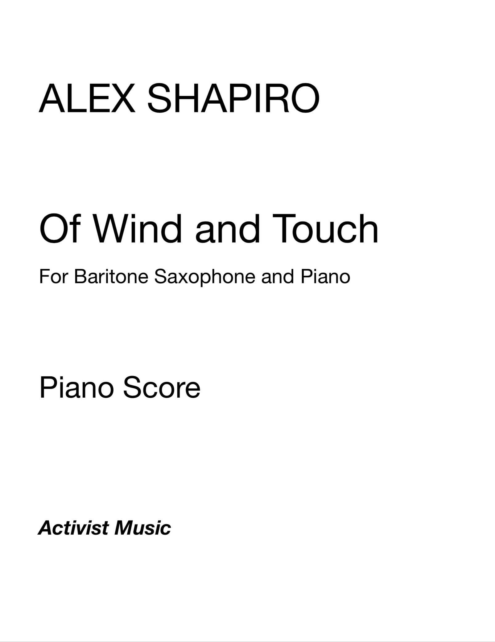 Of Wind And Touch by Alex Shapiro