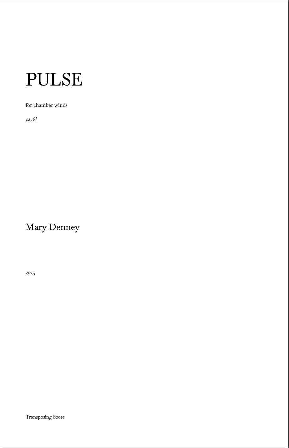 PULSE by Mary Denney