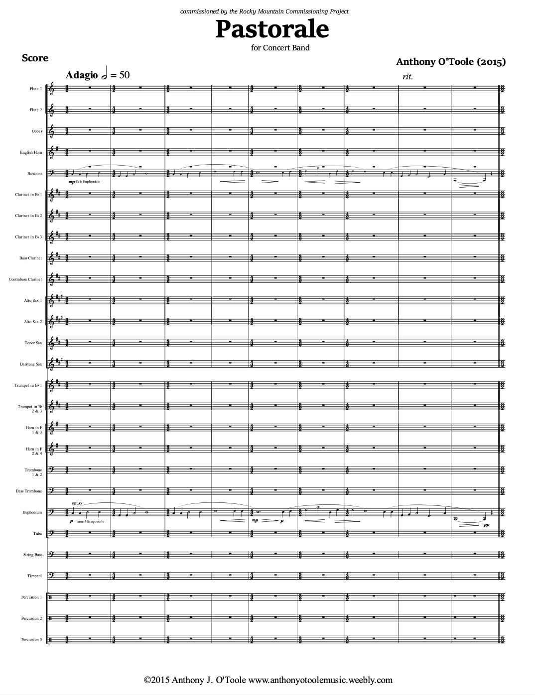 Pastorale (O'Toole) (Score Only) by Anthony O'Toole