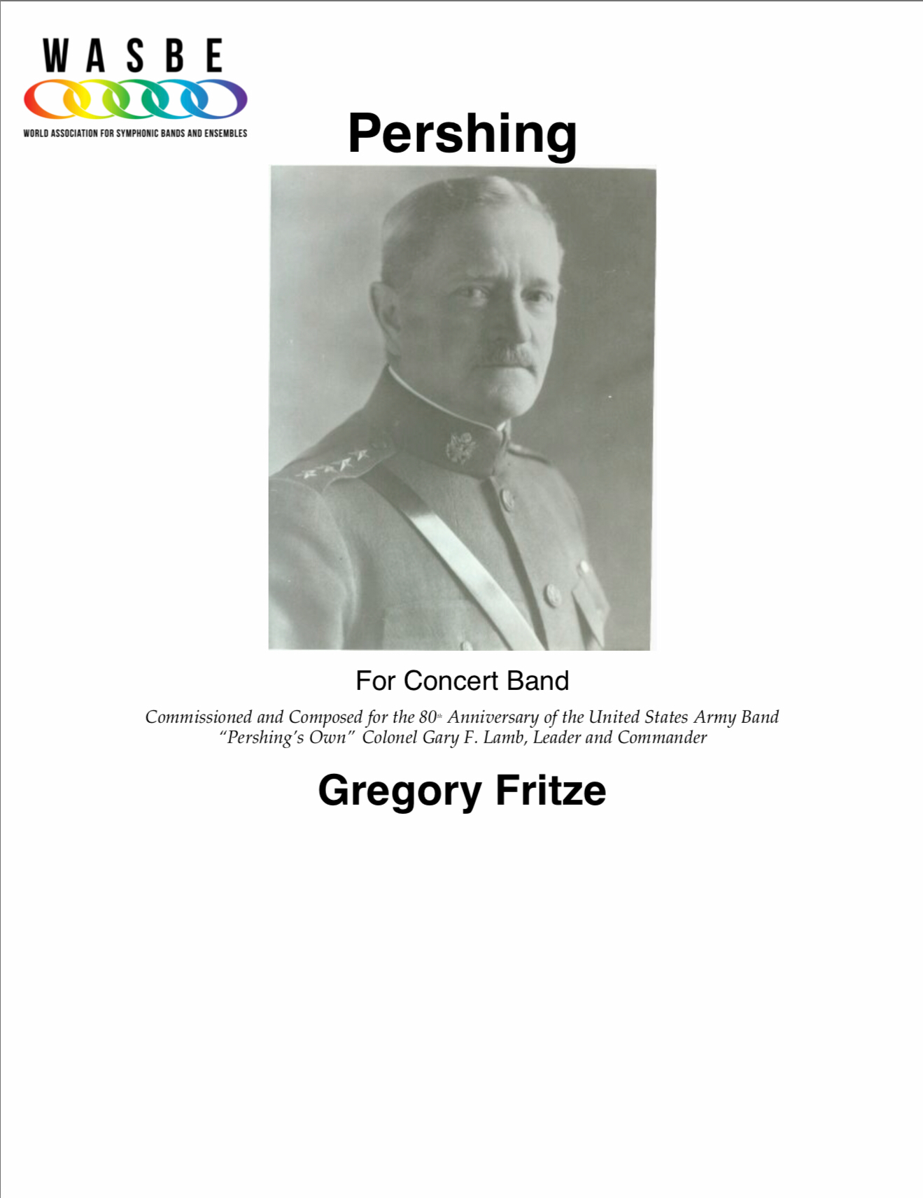 Pershing (Score Only) by Greg Fritze