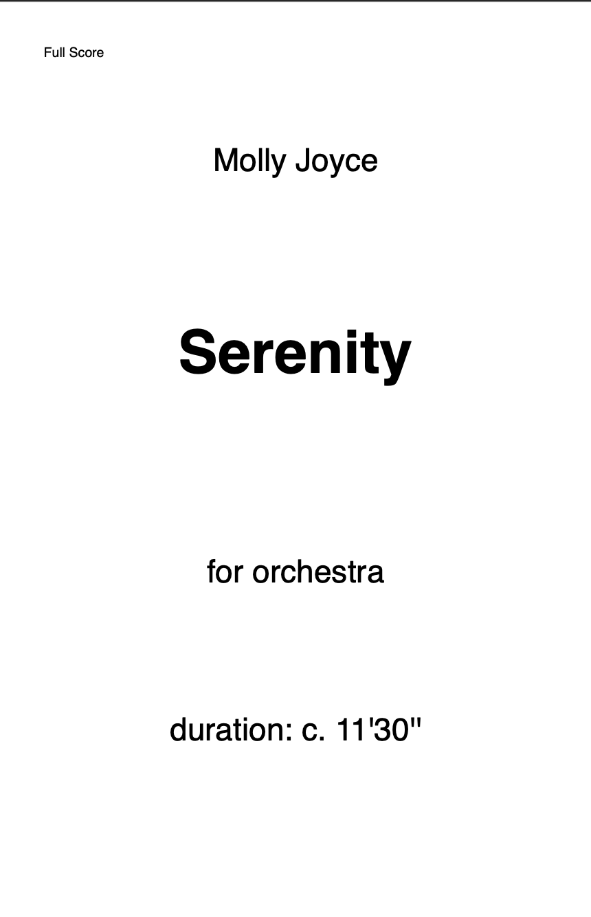 Serenity (Orchestra) by Molly Joyce