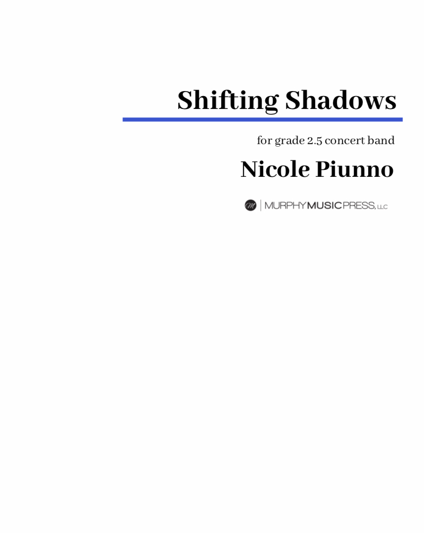 Shifting Shadows (Score Only) by Nicole Piunno