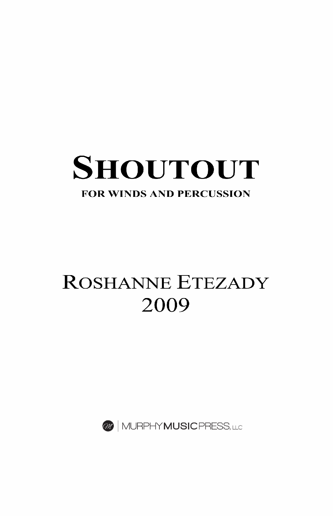 Shoutout (Score Only) by Roshanne Etezady