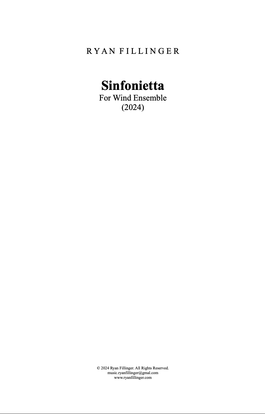 Sinfonietta by Ryan Fillinger