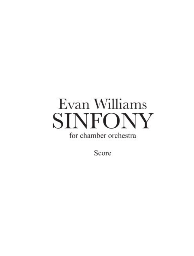 Sinfony (Score Only) by Evan Williams