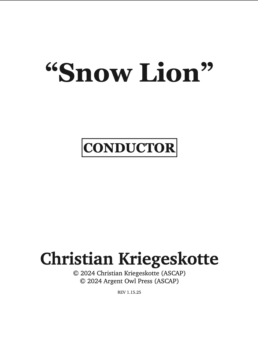 Snow Lion by Christian Kriegeskotte