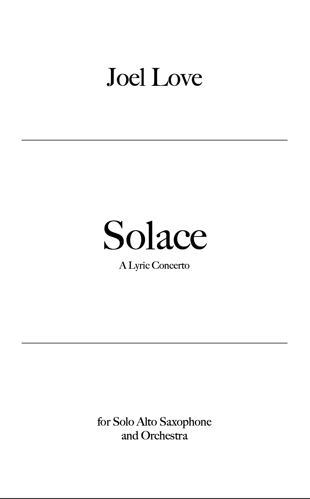 Solace, Orchestra Version (Parts Rental) by Joel Love