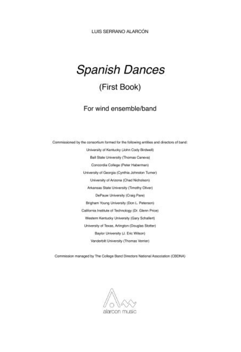 Spanish Dances (Score Only) by Luis Serrano Alacron