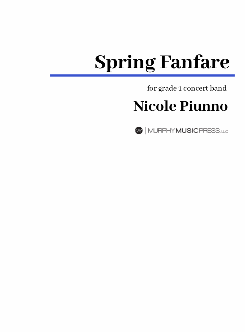 Spring Fanfare (score Only) by Nicole Piunno 