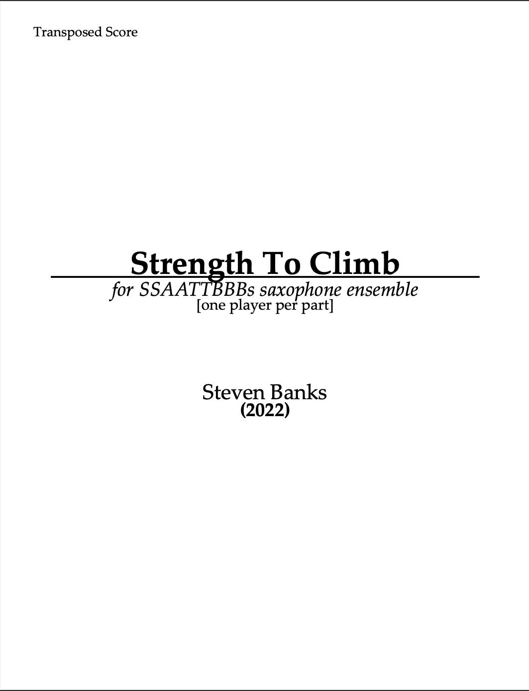 Strength To Climb by Steven Banks