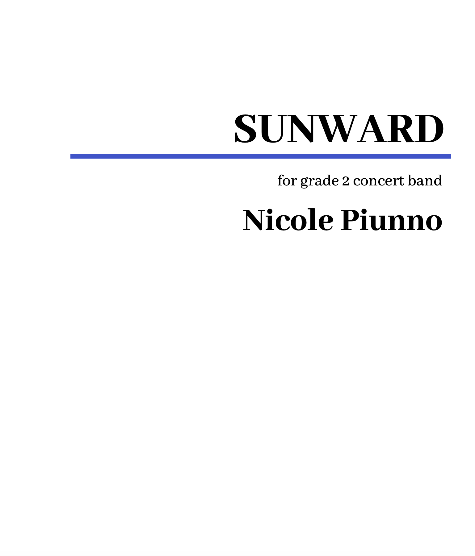 Sunward (Score Only) by Nicole Piunno