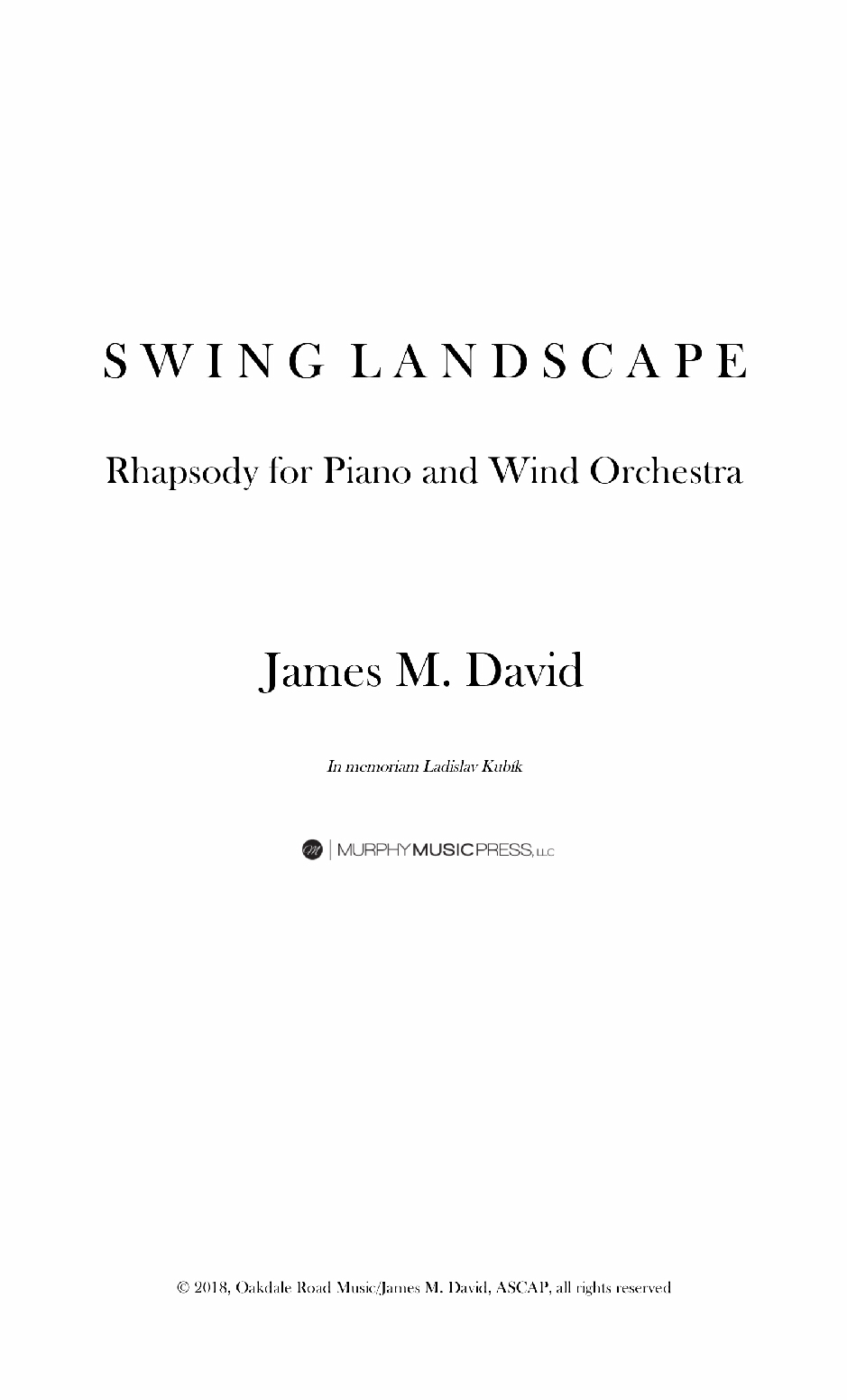 Swing Landscape (Score Only) by James David