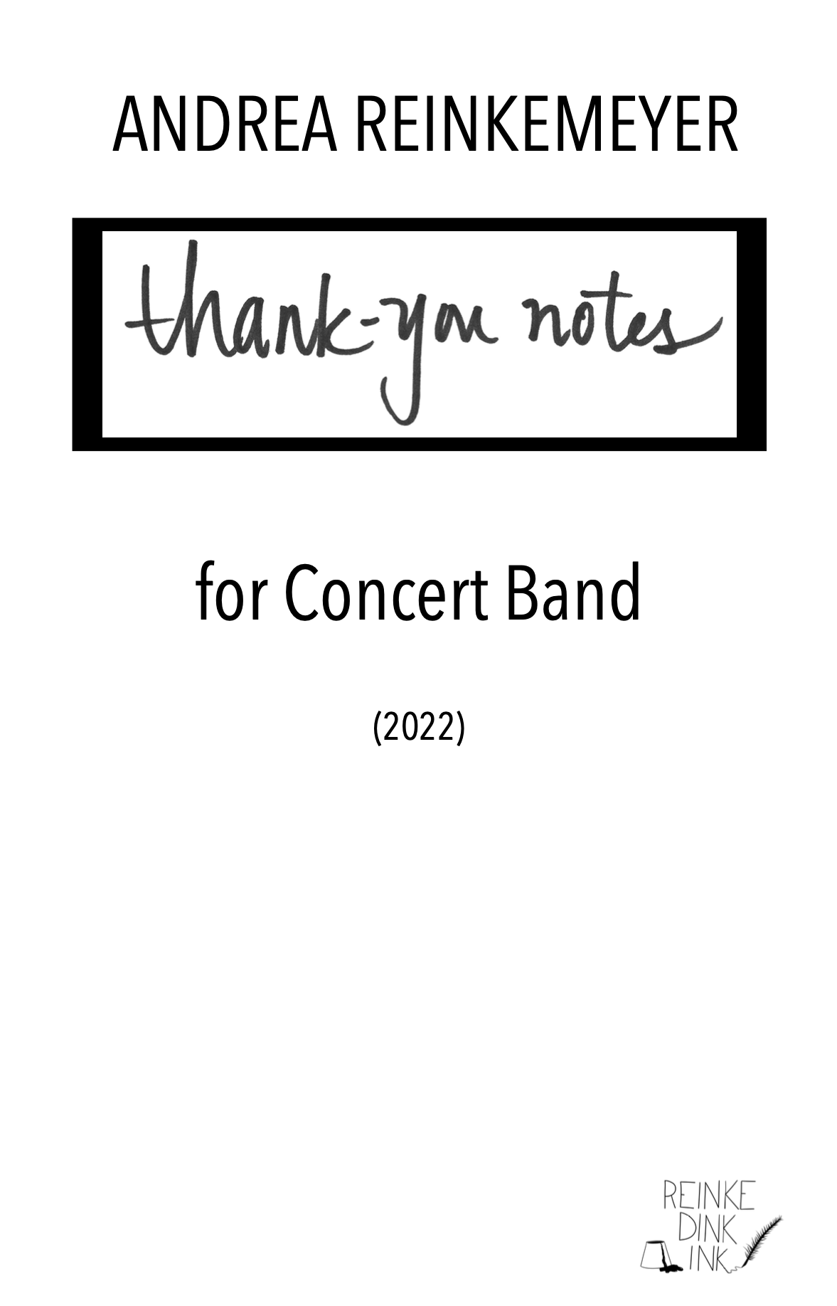 Thank-you Notes (Score Only) by Andrea Reinkemeyer