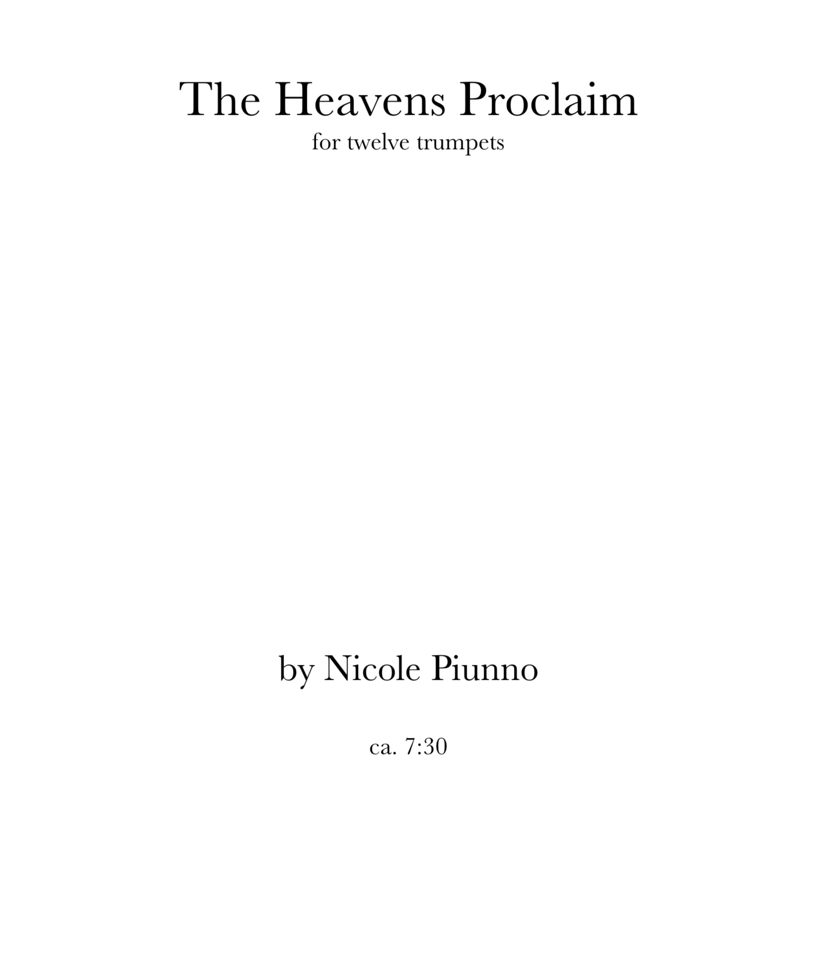 The Heavens Proclaim by Nicole Piunno