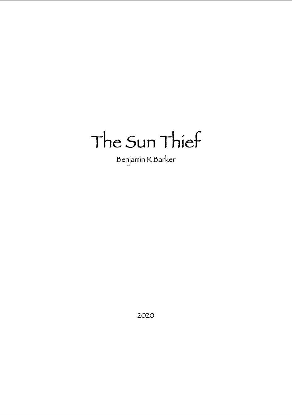 The Sun Thief by Benjamin R. Barker