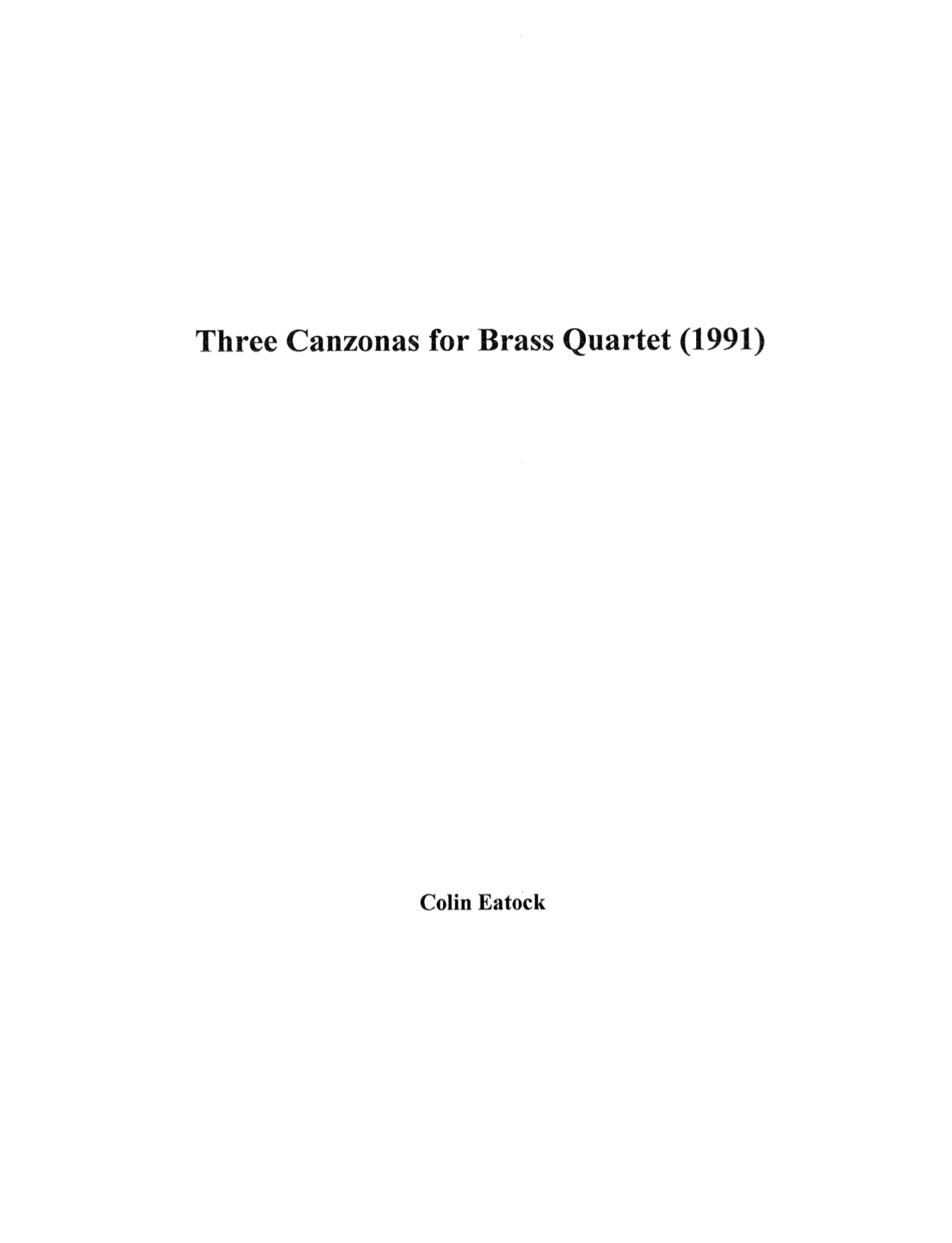 Three Canzonas  by Colin Eatock